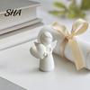 Love Heart Angel Decor Mini Figurine, 3D Printed White Statue, Modern Desktop Ornament Decoration for Mother's Day, Valentine's Christmas Gift