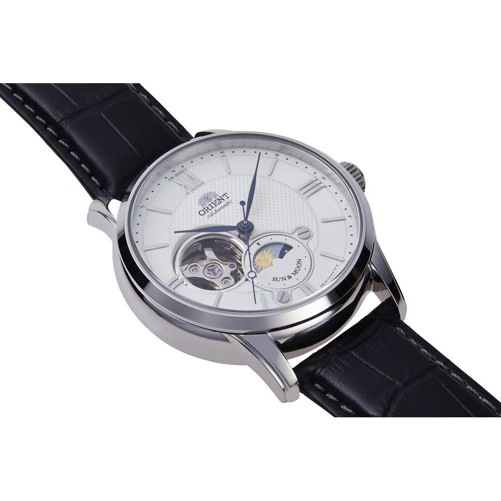 Orient SUN&MOON Автоматические Механические Наручные Часы Мужские Белые Серебристые