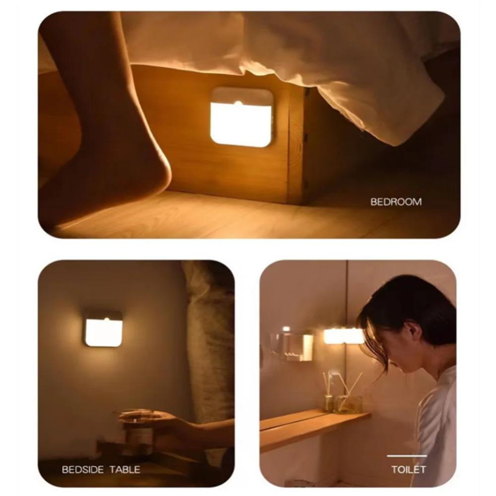Wireless Smart Motion Sensor Night Lamp With Switch Bedroom Decor Magnetic Children's Gift Decoration White Led Night Light