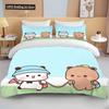 Bubu Dudu Cartoon Cute Bear Kawaii Christmas Gift King Twin Double Boys Bedding Set Microfiber Or Polyester Duvet Cover Set