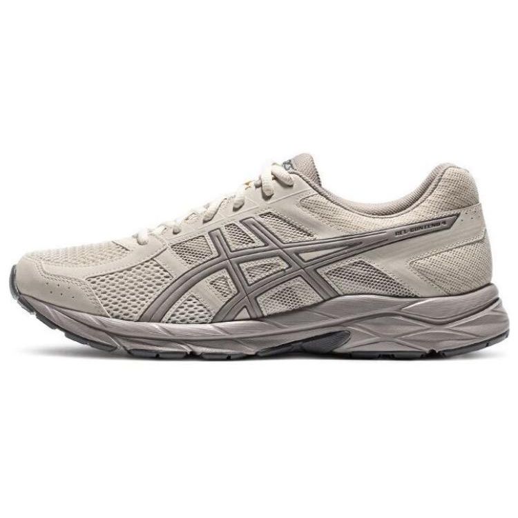 Asics Gel-Contend 4 Mesh Comfortable Fabric Synthetic Leather Durable Resilient Breathable Low-Top Casual Running Shoes Men Sneaker Beige T8D4Q-021