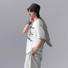 Li Ning CF Playful Attitude Letter Print Sports Knit Cube Neck Short Sleeve T Shirt Men Tops Standard-White ATSU613-2