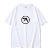 Унисекс Хип-хоп Оверсайз Футболка Уличный Топ Футболка с принтом логотипа Aphex Twin Унисекс Повседневная Хлопковая Ретро Футболка с коротким рукавом