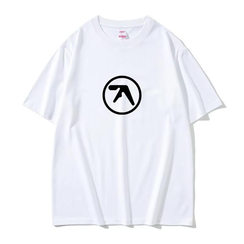 Унисекс Хип-хоп Оверсайз Футболка Уличный Топ Футболка с принтом логотипа Aphex Twin Унисекс Повседневная Хлопковая Ретро Футболка с коротким рукавом