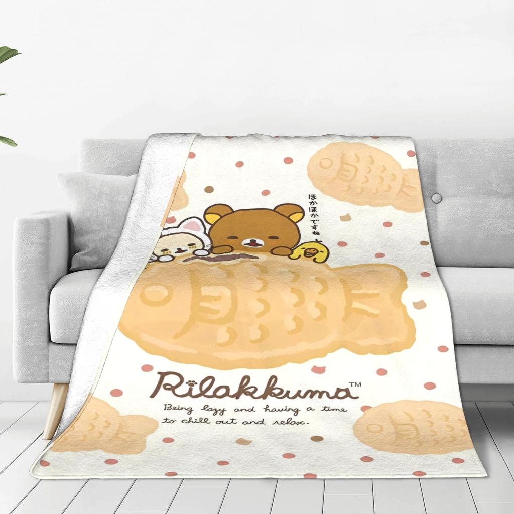 Плед Rilakkuma Качественный Мягкий Плед-покрывало Зимний Детская Спальня Уличный Тренд Постельное покрывало
