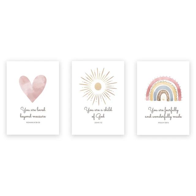 Христианская детская настенная живопись, постер со стихами из Библии, картина на холсте с цитатой «Дитя Божье», идеальный подарок для декора детской комнаты для девочек