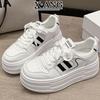 cm height increase small women's shoes leather platform white shoes board shoes autumn new casual sports shoes