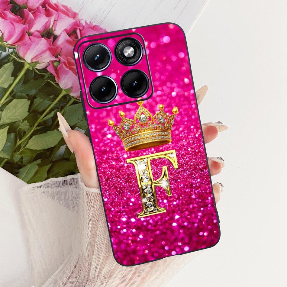 For Motorola Edge 70 Fusion 2026 Crown Letter Phone Case For Motorola Edge70 Fusion 5G XT2605 Black Silicone Soft Cases Bumpers
