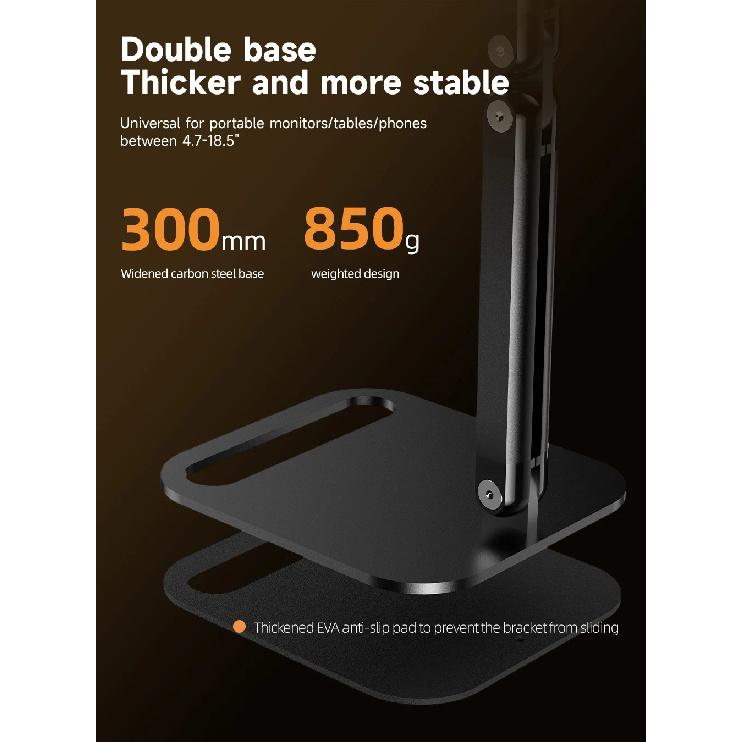 UPERFECT Adjustable Portable Monitor Stand Holder for 7-18.5" Laptop Gaming Desktop Clamp Stand Phone External Vertical Screen