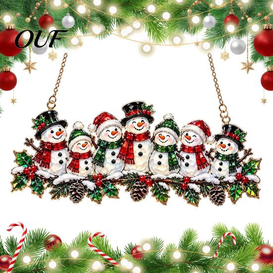 Seasonal Party Decorations Acrylic Winter Sun Catcher, Hanging Window Ornament for Christmas Tree Pendant Decor Home Garden Fireplace, Festive Holiday