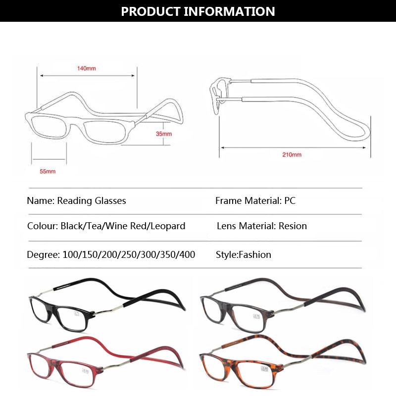 Пресбиопия квадратные популярные высококачественные постоянные портативные очки для чтения Gafas магнитные подвесные очки для мужчин горячая распродажа аксессуары для полной оправы