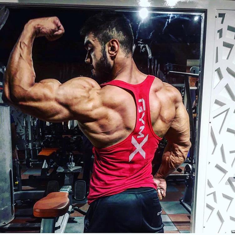 Мужская быстросохнущая футболка без рукавов для тренировок мышц