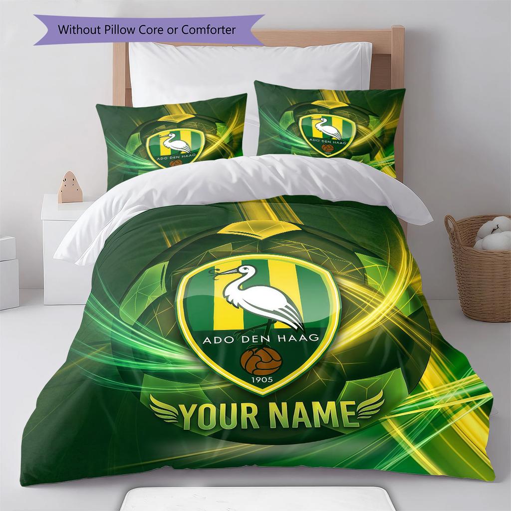 Custom Name ADO Den Haag2 Pattern Bedding Quilt Set  Home Decoration  Gift (1 * duvet cover + 2 * pillowcase  without core)