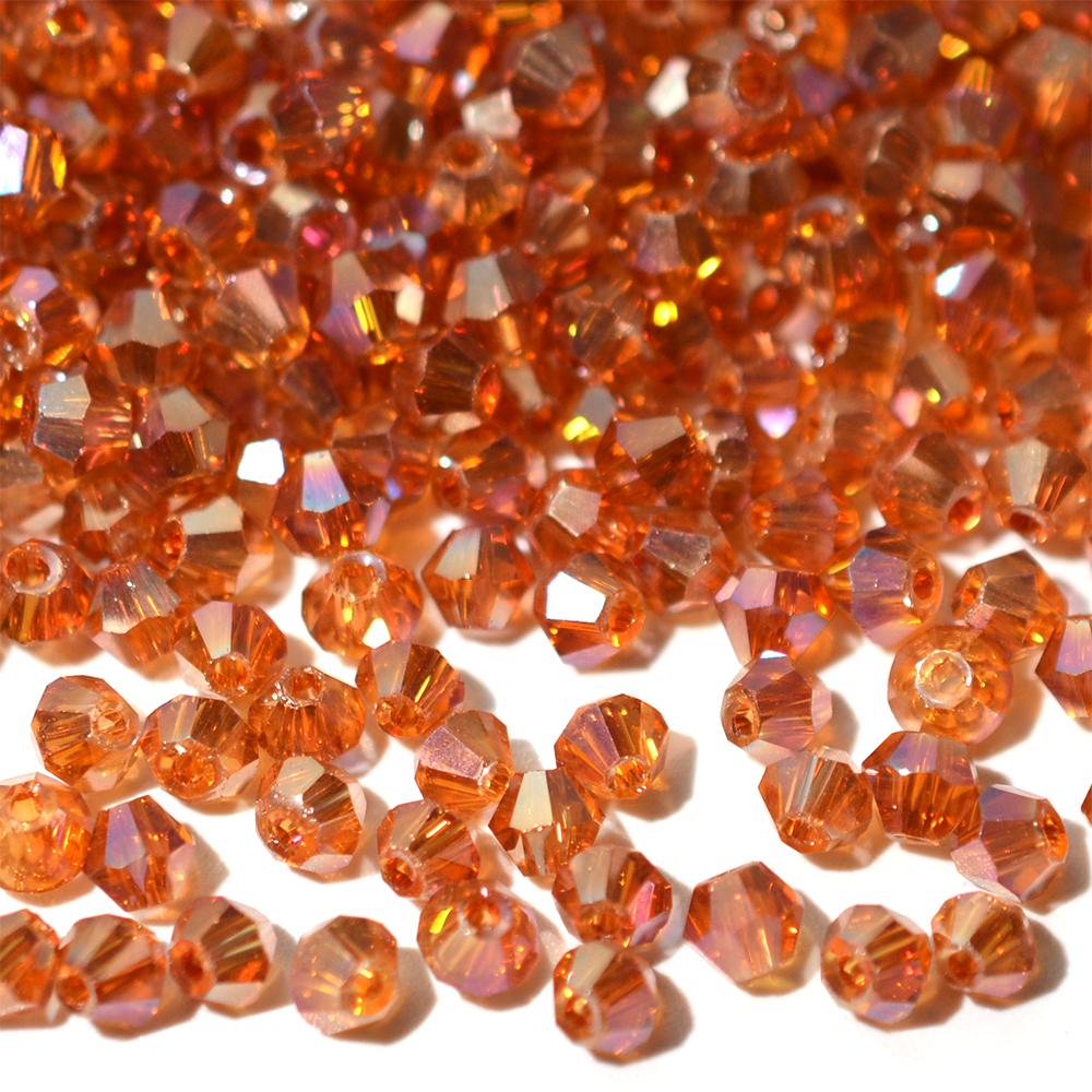 100 штук 4 мм биконических гальванизированных бусин из австрийского хрустального стекла металлических многоцветных для изготовления ювелирных изделий