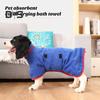 Microfiber Dog Bathrobe Towel Wrap Super Absorbent Drying Towel Adjustable Waist Fastener Machine Washable Dog Bath Towel for Small Medium Large Pets