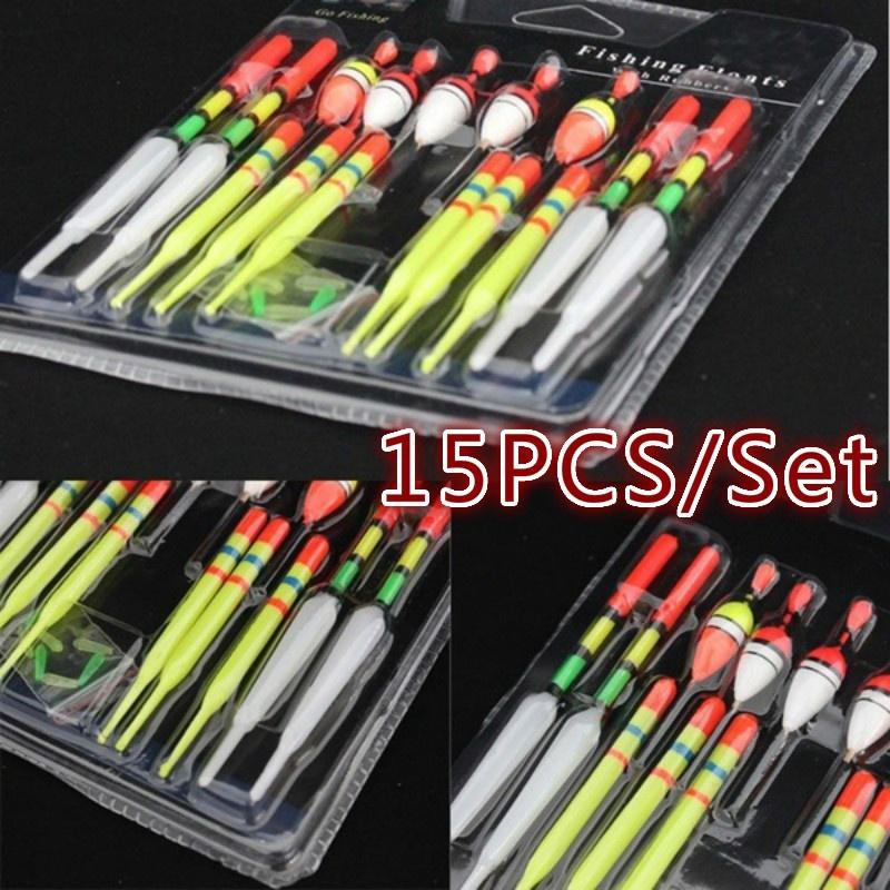Набор из 15 пластиковых рыболовных вертикальных поплавков