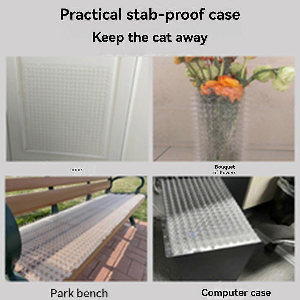 8PCS Cat Repellent Outdoor/Indoor Scat Mat for Cats&Dogs, Clear Cat Deterrent Outdoor Mat Pet Deterrent Mats with Spikes