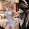 Сексуальное нижнее белье сексуальная кружевная прозрачная юбка на бедрах женская униформа пижама сетчатая юбка на бретельках чистое желание ветер qqny