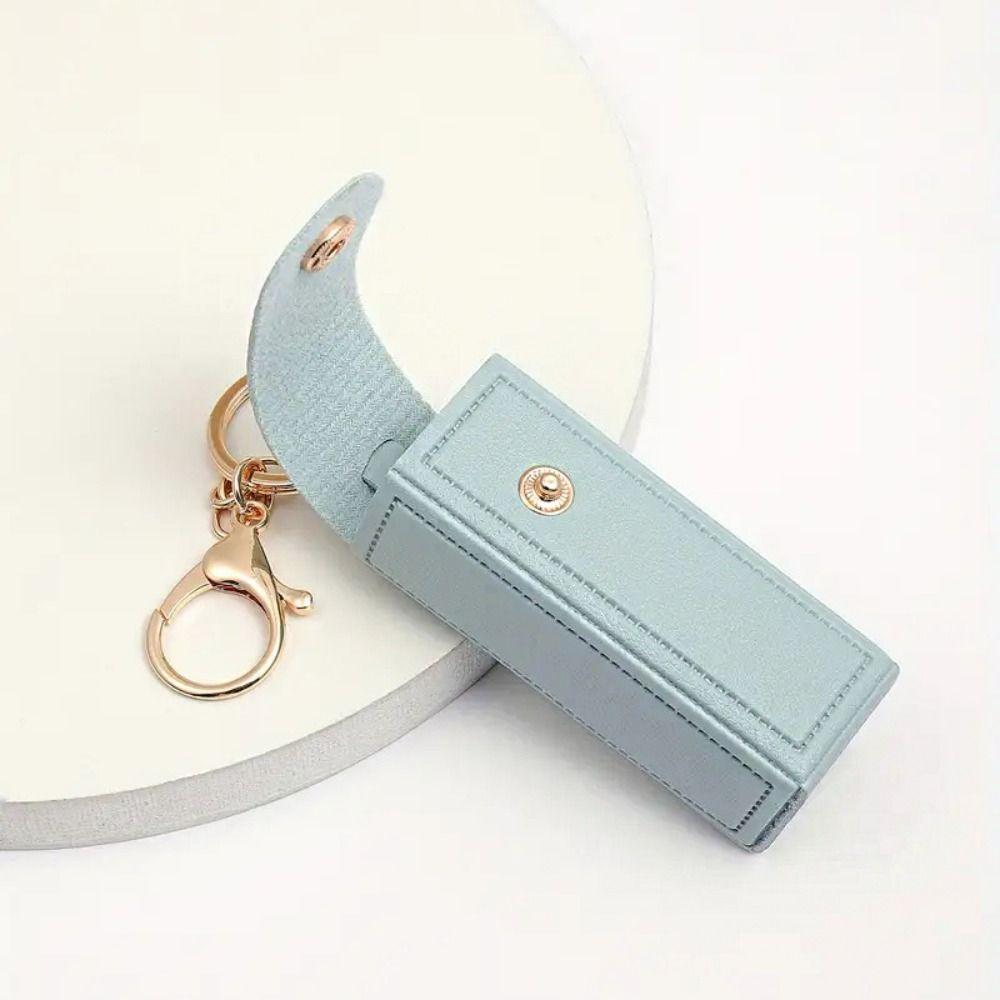 Pu Leather Lipstick Bag Lipstick Storage Box Key Chain Mini Cosmetic Bag Lipstick Storage