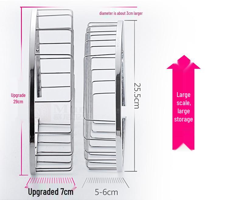 Угловая душевая корзина из нержавеющей стали с крючками и горизонтальной перекладиной для хранения в ванной комнате