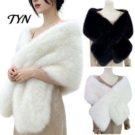 Multi-functional Winter Scarf Women's Faux Fur Shawl, Plush Collar Wrap, Soft Solid Color Breathable Casual Daily Accessory Colder Warm Wrap