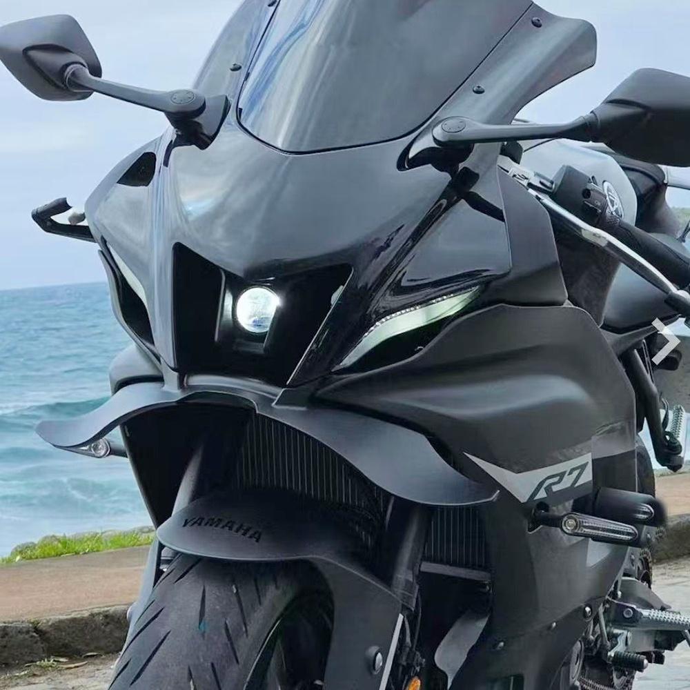Для YAMAHA R7 2022-2025 Мотоцикла Клюв Крыло Крылышко Прижимная Сила Голый АБС Пластик Передние Спойлеры Передний Нижний Спойлер Губы Фиксированное Крыло