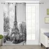 Eiffel Tower Window Curtains For Living Room Luxury Bedroom Decor Drapes Kitchen Window Treatments Curtains
