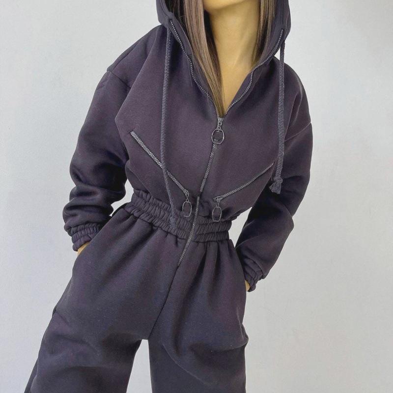 Women's Zipper-Hooded Sports Casual Jumpsuit 2022