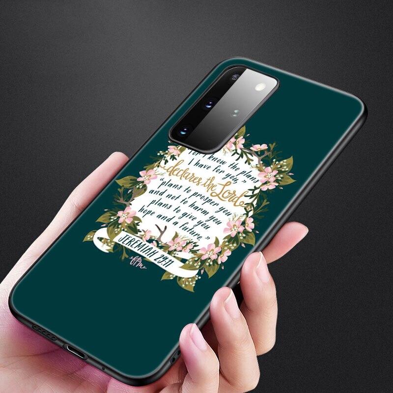 Христианский чехол с Библией Иисусом Христом для Samsung Galaxy S20 S21 FE S10 Lite Note 20 10 Lite S8 S9 + S10E S10 Plus, ультра черный чехол