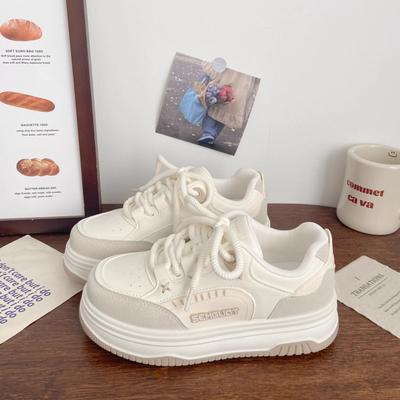 Туфли на платформе белые женские уродливые милые весна 2025 новые популярные шикарные нишевые корейские туфли с низким верхом дышащие студенческие туфли