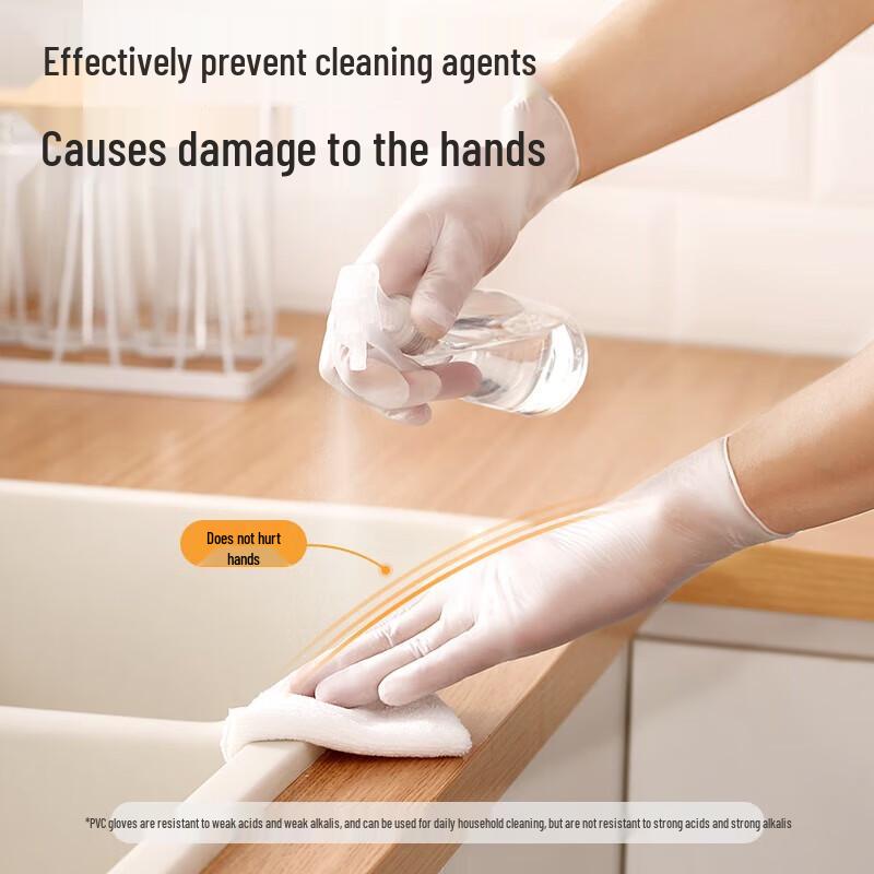 Meiliya Large Food Grade PVC Disposable Gloves (100-Pack)