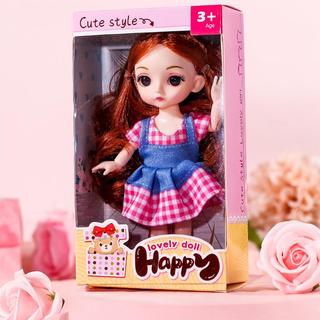Симпатичная кукла BJD с 13 суставами, 16 см, 1/12, платье и обувь, игрушка для девочек, подарок A