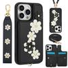 Кожаный чехол-книжка через плечо для iPhone Air 17 16E 15 16 14 13 12 11 Pro Max XR XS Max 7 8 Plus SE Кошелек Ремешок на запястье Обложка