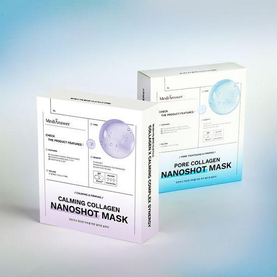 Immediate Pore Improvement/soothing and Soothing MediAnswer Collagen Nano Shot Mask (10 Sheets) - Choose 1 Pore/Calming