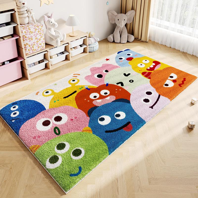 Cartoon Style Rugs for Bedroom Large Area Living Room Decoration Plush Carpet Thick Anti-slip Children Floor Mat Fluffy Soft Rug
