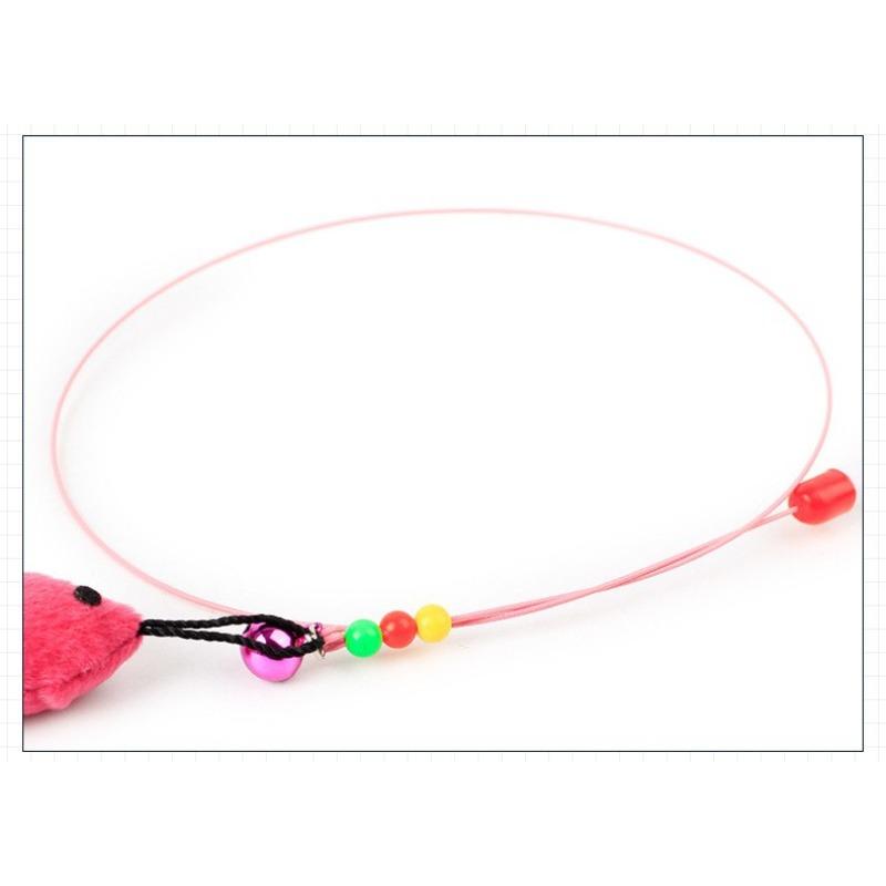 Мидо Кэт Стик, Стальная Проволока Рыбка, Эластичная Игрушка для Кошки, Игрушка для Интерактивной Игры с Кошкой с Колокольчиком и Перьями