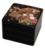J-kitchens Made In Japan Heavy Box 3 Tiers 8 Size Black Fan Surface 24.1cm X 24.1cm X 17.4cm