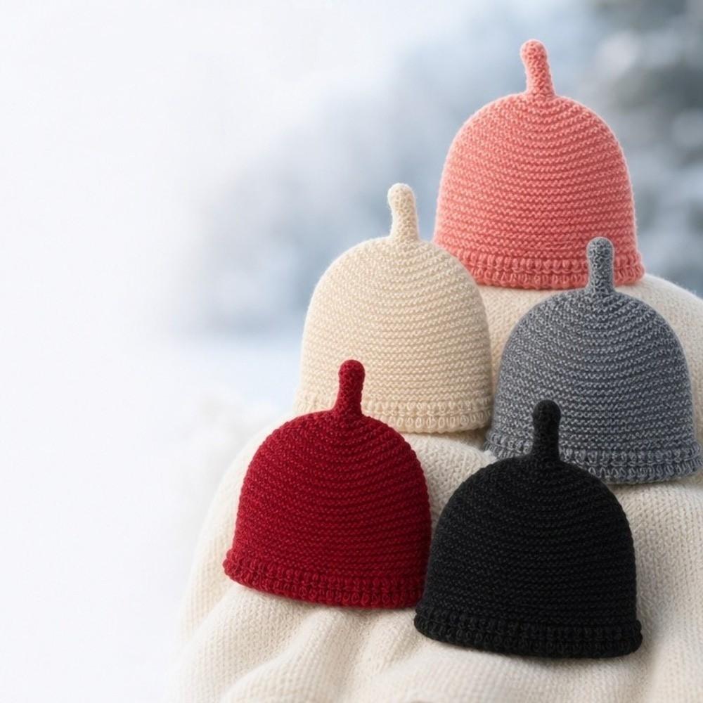 No Brim Baby Knitted Hat Windproof Knit Pacifier Cap Soft Ear Protection Cap Winter