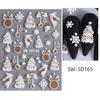 1 Sheet Christmas Nail Art Sticker Waterproof 3D Embossment Santa Claus Snowman Elk