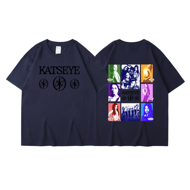New KATSEYE printed T-shirt men's and women's casual T-shirt high-quality short sleeves