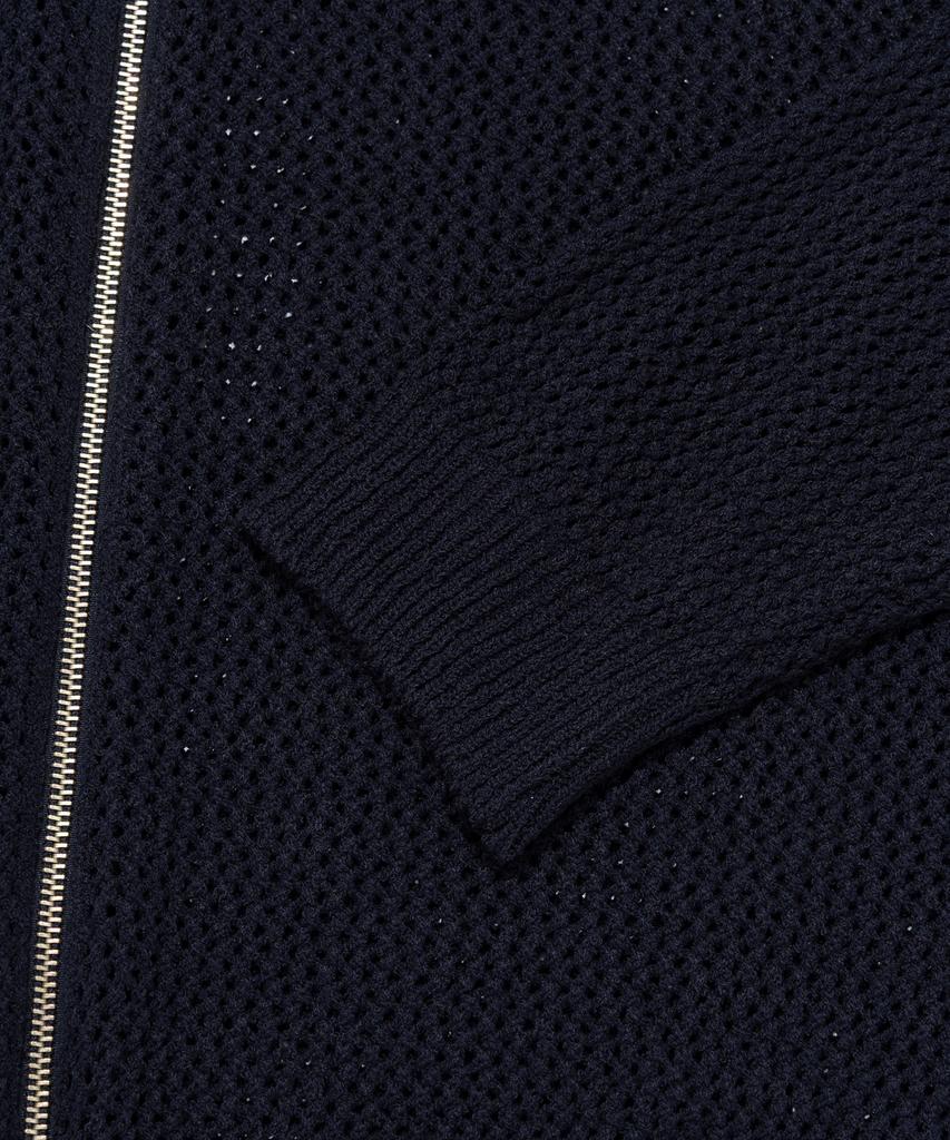 OTHERFITS Scaly Net Knit Zip-Up Hoodie (Navy)