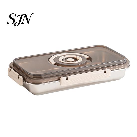 Meal Prep Food Container Airtight Stainless Steel Bread Storage Box, Clear Lid And Date Recording with Knob Keeper, Large for Sourdough