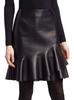 Stylish BLACK Genuine Soft Lambskin Leather Women's Skirt Handmade Party Formal