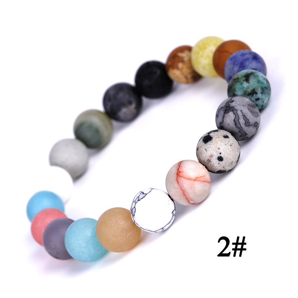 Universe Galaxy Bracelet Solar System Adjustable Eight Planets Men Bracelets Adjustable Natural Stone Beads Star Women Bangles