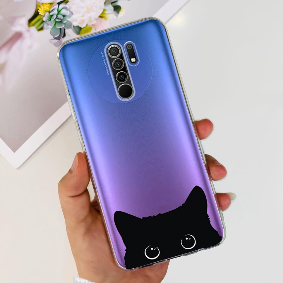 New For Xiaomi Redmi 9 Case Cute Cat Luxury Flower TPU Soft Silicone Clear Cover For Xiaomi Redmi 9 9A 9a 6.53"Bumper Phone Case