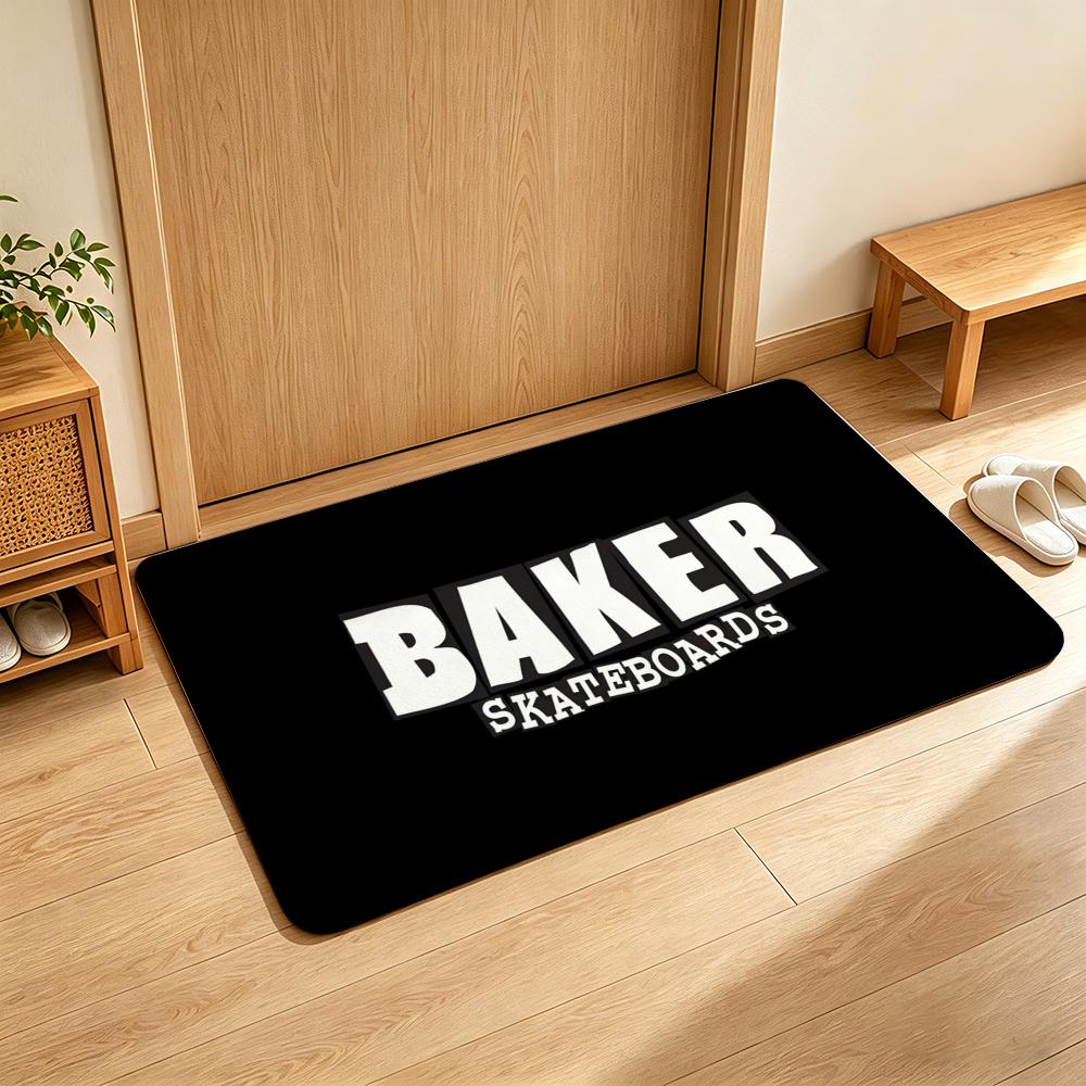 Sport B-Baker Skateboards Floor Mat Soft Flannel Floor Mat Suitable for Entryways, Living Rooms, Bedrooms, and Bathrooms