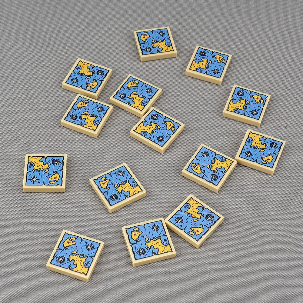 MOC 10 ШТ 3068 Печатные 2x2 Плитки для пола Пиратский корабль Череп Строительные блоки Кирпичи Карты сокровищ Игрушка из частиц Детские подарки