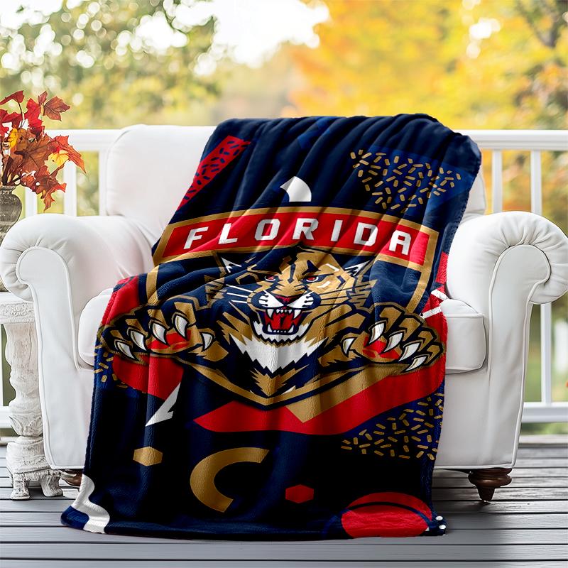 Florida Panthers Flannel Blanket Soft All-Season Throw, Design for Camping, Car Travel, Hiking Sofa, Bed, Office Perfect Gift for Parties