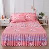 Skin-friendly Lace Bedspread 1pc Bed Skirt +2pcs Pillowcase Princess Double Layer Lace Bed Sheet Anti-slip Bed Cover