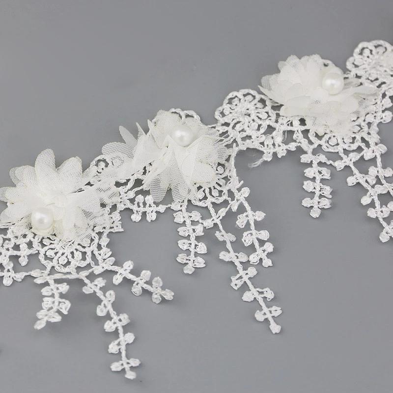 (1 Yards/Lot) 80mm Petal Chiffon Lace Fabric Webbing DIY Clothing Decoration Love Gift Ribbons Crafts